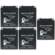 5-Pack UB-YTX14AHL-BS Battery Replacement for 1994 Yamaha CS340 Ovation Deluxe/LE 340 CC Snowmobile - Factory Activated, Maintenance Free, Motorcycle Battery - 12V, 12AH, UpStart Battery Brand