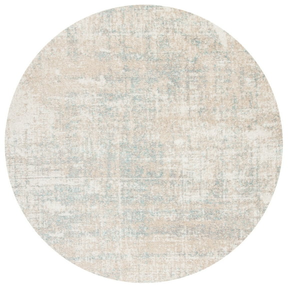 SAFAVIEH Adirondack Boniface Distressed Area Rug, Beige/Slate, 3' x 3' Round