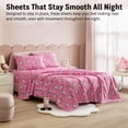 thumbnail image 4 of THD Pink Unicorn Printed Kids Bed Sheets - 4 Piece - Patterned Girls Bed Sheet Set - Wrinkle Resistant & Ultra Soft - Fits Mattresses up to 15 Inches Deep - Full, 4 of 6