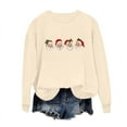 thumbnail image 3 of Women's Crewneck Shirts Christmas Sweatshirts Top Fashion Cute Santa Claus Printed Pullover Winter Long Sleeve Sweaters Loose Plus Size Blouses Tops, 3 of 6