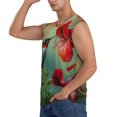 thumbnail image 3 of Fotbe Men's Hummingbird Floral Paradise Print Men's Sleeveless Muscle Tank Tops Casual T-Shirts for Gym Workout Beach-X-Large, 3 of 8