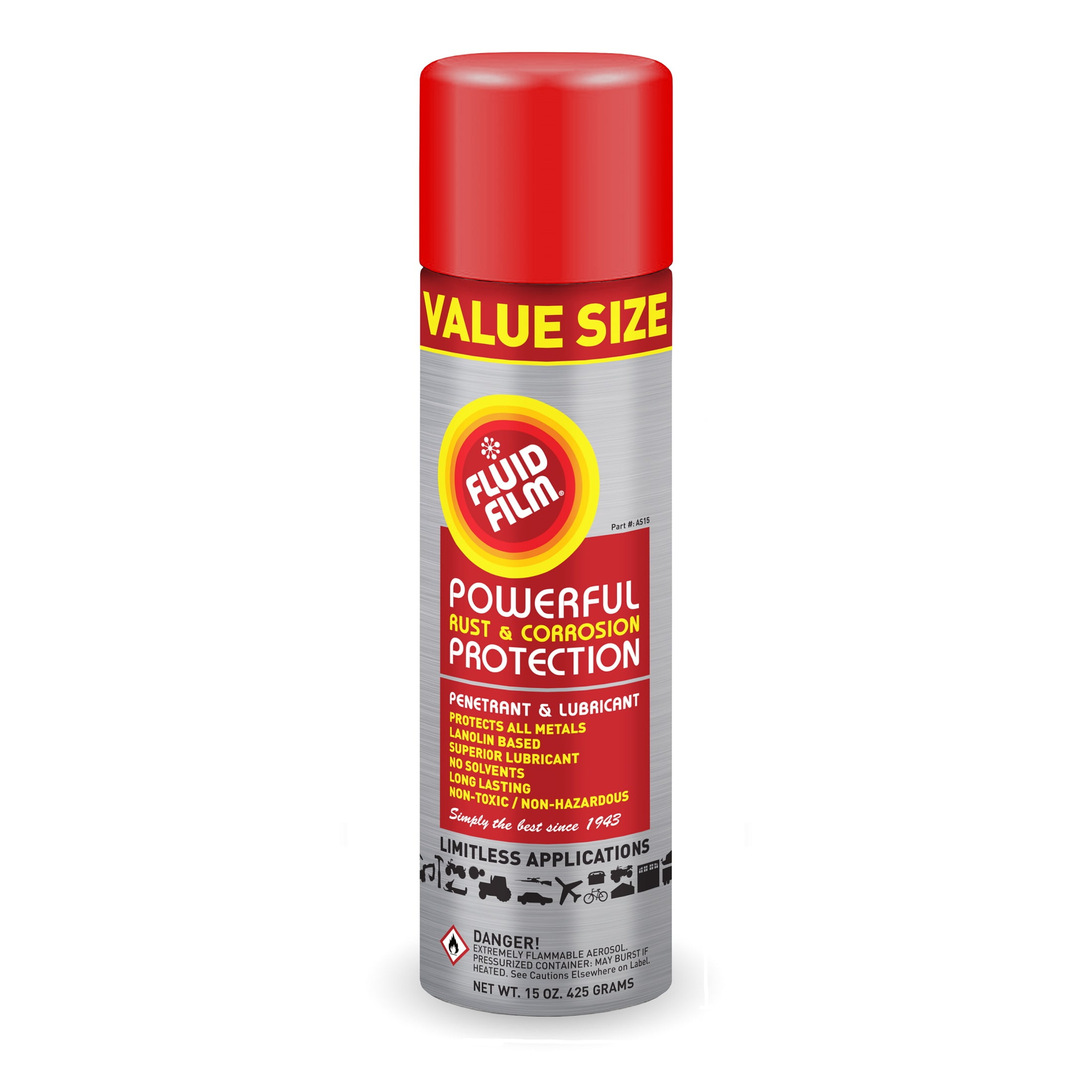 Fluid Film Rust & Corrosion Protection, Penetrant & Lubricant 11.75oz Aerosol Can