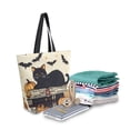 thumbnail image 2 of FORMRS Womens Canvas Tote Bag with Zipper Inner Pocket Shoulder Handbag, Halloween Cat, 2 of 7
