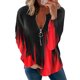 thumbnail image 2 of Pntutb moda mujer cuello pico manga larga camiseta verano estampado blusa suelta tops Pntutb Pntutb-3520, 2 of 5