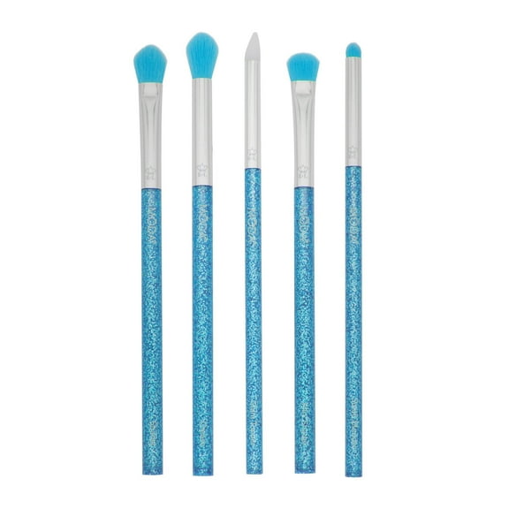 Moda Brush Neon Blue Glitter Eye 5pc Makeup Brush Kit
