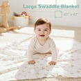 thumbnail image 6 of HECCEI Baby Muslin  Swaddle Blankets 47" x 47",Bamboo Cotton Unisex Newborn Essentials, Soft Check, 6 of 7