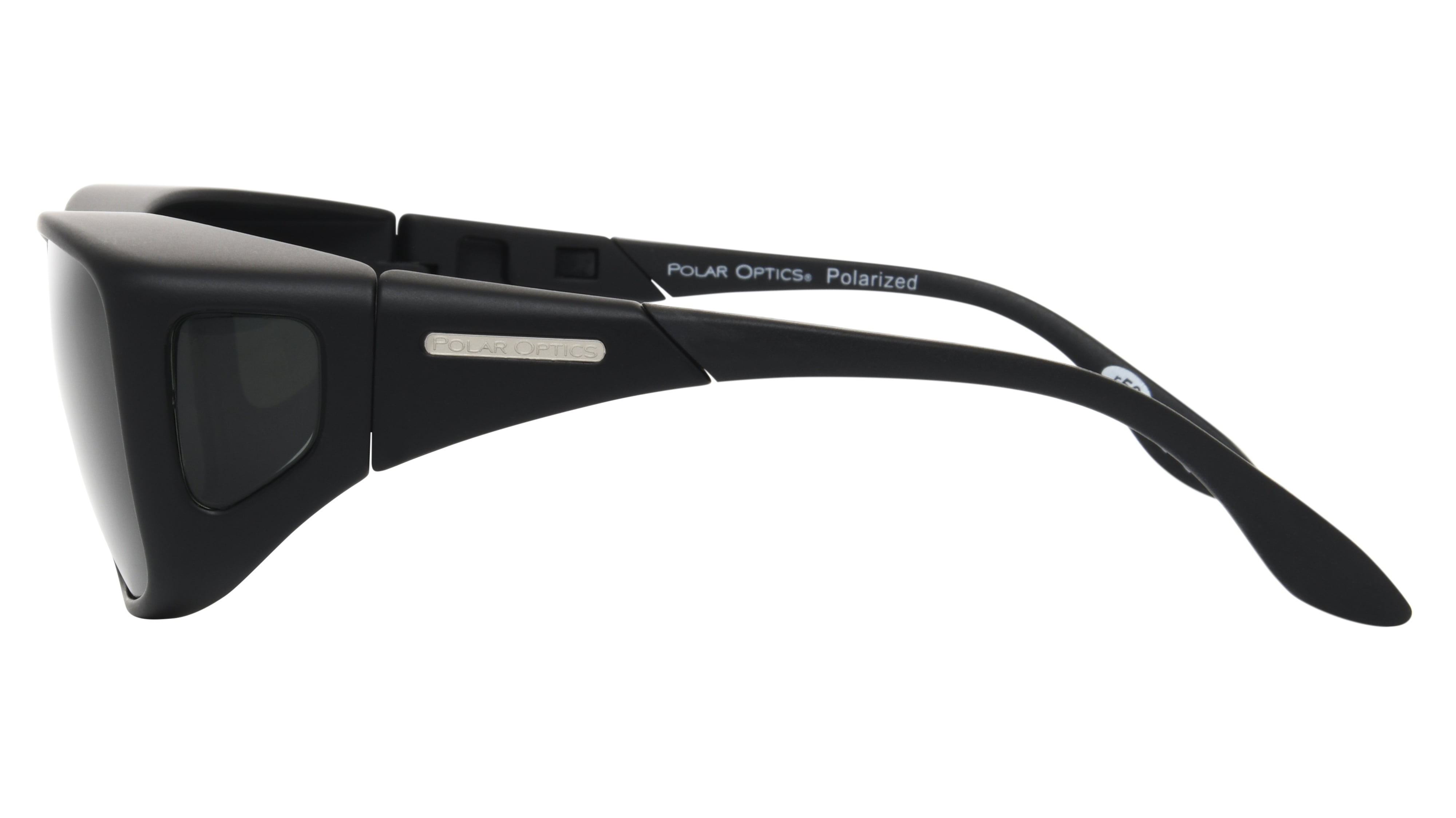 Polar Optics Fashion Unisex FO-051 MBLK GRY Square Fits over Sunglasses Matte Black