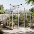Walk-in Greenhouse, 6' X 6', Polycarbonate Panels, Aluminum Frame, Roof ...