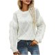 thumbnail image 1 of Blusa de suéter de punto de moda de gran tamaño con borlas de manga larga y cuello redondo para mujer Fridja ghj987+4699, 1 of 9