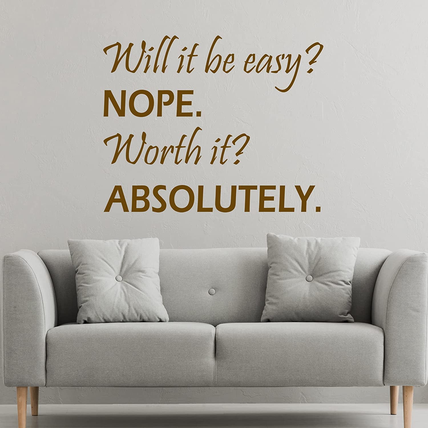 VWAQ Will It Be Easy Nope Worth It Absolutely Wall Decal Inspirational
