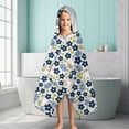 thumbnail image 6 of Blue Baseballs with Yellow Flowers Pattern Hooded Bath Towel，60"x35" for Ages 3 To 12 Kids, Quick Dry Lightweight Soft Microfiber Hood Beach Towel Cover Up for Kids, 6 of 7