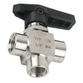 thumbnail image 1 of Water Saving 3 Way Ball Valve Thread, Stainless Steel Stainless Steel Valve, BSPP Ball Valve, Water Pipe For Water Pipe  Control Home Industry BSPP 1/4in, 1 of 8