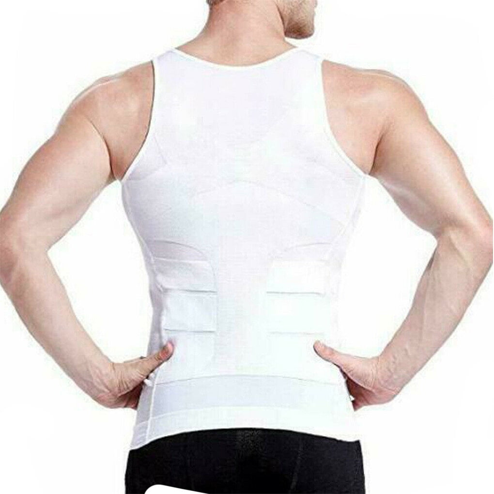 Transemion Hommes Gilet Sport Sans Manches Hommes T shirt Lift Gilet Sport Sans Manches Top Blanc L