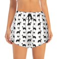 thumbnail image 3 of Uemuo Border Collie Dog Pattern Women's Athletic Shorts High Waisted Running Shorts with Liner Pockets Gym Elastic Workout Shorts-, 3 of 9