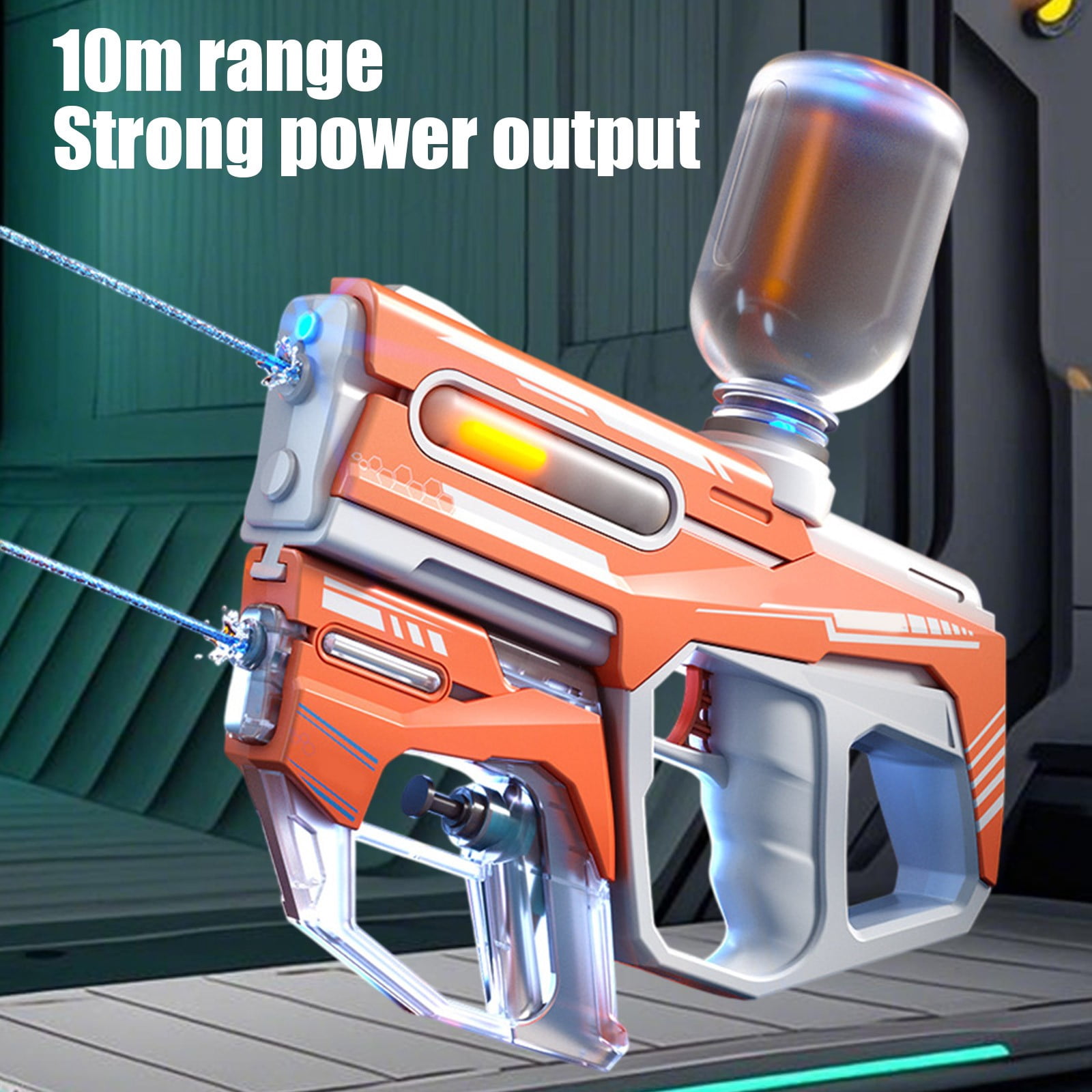 Dual-Gun Electric Water Blaster 14.57 Inch Large Capacity Dual-Mode Water Battle Gear with Continuous Spray & Manual Operation