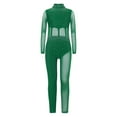 thumbnail image 3 of Alvivi Kids Girls Dance Full Bodysuit Long Sleeve Ballet Unitard Leotard Gymnastics Jumpsuit Skating Dancewear One Piece Green 14, 3 of 7