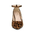 thumbnail image 6 of BLISSFUL STEP Ankle Strap Pointed Toe Clear Block Heel Pumps for Women Leopard 6, 6 of 6