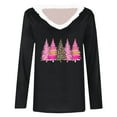 thumbnail image 4 of Christmas Long Sleeve Shirts for Women Aloohaidyvio Womens Long Sleeve Furry Trim V Neck Basic Tee Fall Christmas Tops, 4 of 4
