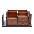 thumbnail image 2 of Organizador de escritorio de madera, portalápices, soporte de Control remoto de TV, caja de almacenamiento de mesa de té para oficina, Hotel, baño, Estilo C perfecl Sostenedor del tejido, 2 of 8
