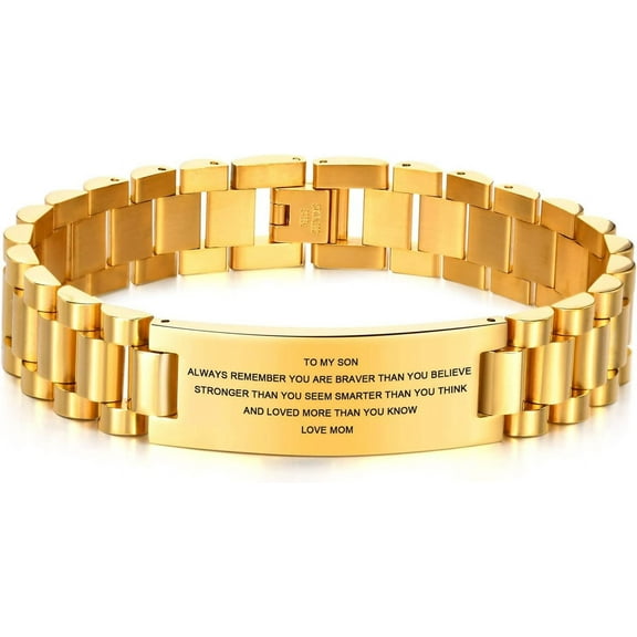 XBage Courage Inspirational Link Wristband Stainless Steel