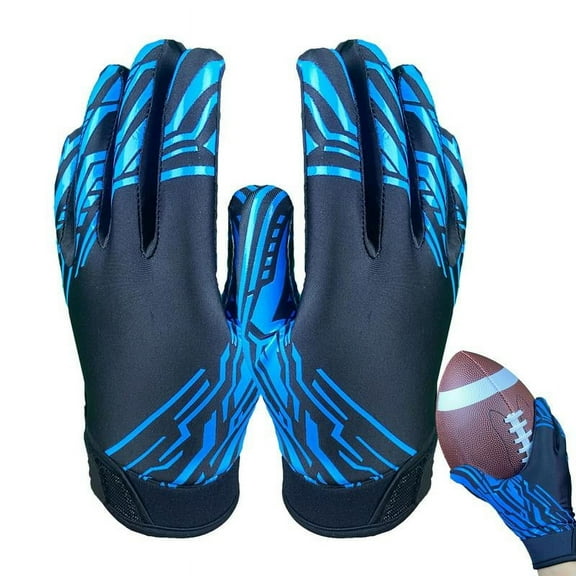 1 Pair Kids Soccer Goalie Gloves Children Football Goalkeeper Gloves Anti-Slip Youth Sports High-Performance Protection Gloves (Blue,M)