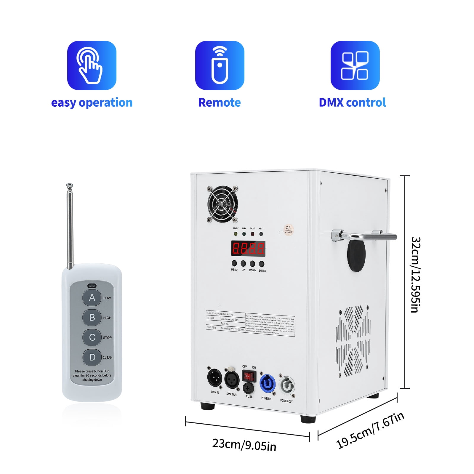 2 PCS 700W Cold Spark Machine DMX512 Firework Machine 6-19ft Adjustable for Wedding Stage Party DJ Disco,Black