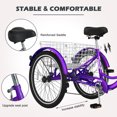 thumbnail image 4 of Lilypelle Tricycles for Adults with Basket,20" wheels 7 Speed Colorful Trike,Metallic Purple, 4 of 11