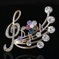thumbnail image 2 of DaXi Women's Rhinestone Musical Note Blossom Brooch Pin Jewelry Party Xmas Gift-, 2 of 6