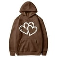 thumbnail image 5 of Fartey Oversized Heart Graphic Hoodies for Women Loose Casual Long Sleeve Drawstring Hooded Sweatshirt Fashion Fall Winter Fleece Pullover Tops with Pockets Brown M, 5 of 5
