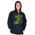 thumbnail image 4 of Cool Shock and Awesome Attitude Men's Big & Tall Graphic Zip Up Hoodie Brisco Brands 2X, 4 of 5