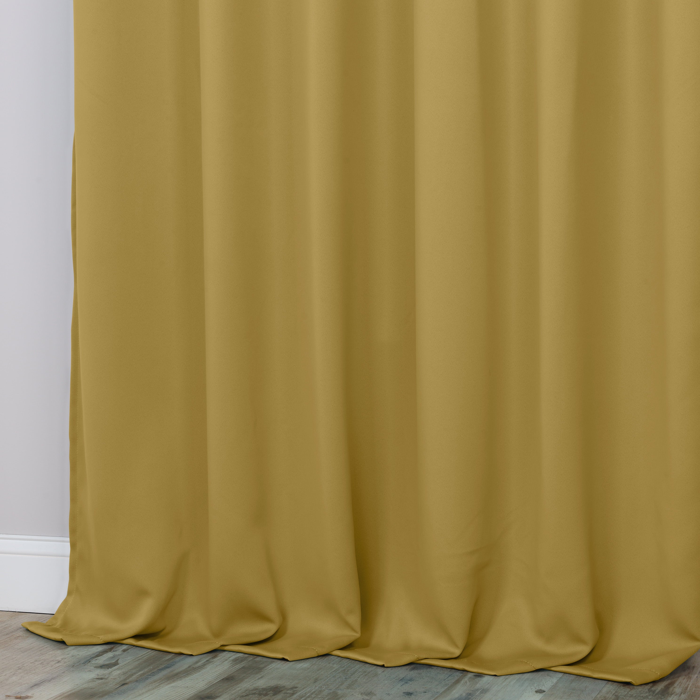 Superior Blackout Solid Light Filtering Grommet Curtain Panel Set, 46" x 84", Yellow Mustard