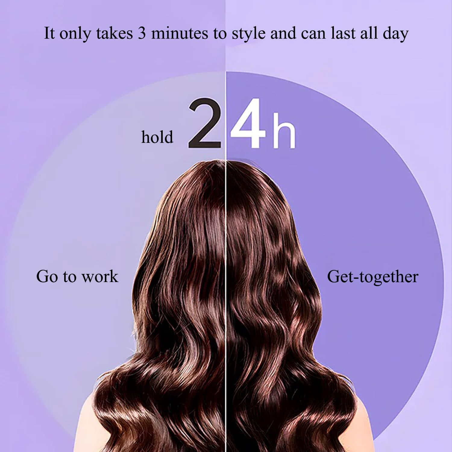 Automatic Hair Curler 3 Temperature & Timer Settings, Auto Shut-Off, Anti-Scald Rotating Curling Wand (Pink)