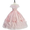 thumbnail image 5 of Women Southern Belle Renaissance Dress Pink Victorian 1860s Civil War Wedding Dress Rococo Ball Gown, 5 of 6