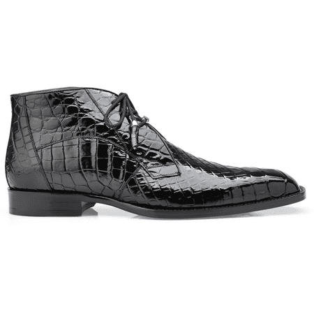 

Belvedere Stefano Ankle Men s Boots Genuine Alligator Lace Up Black R17