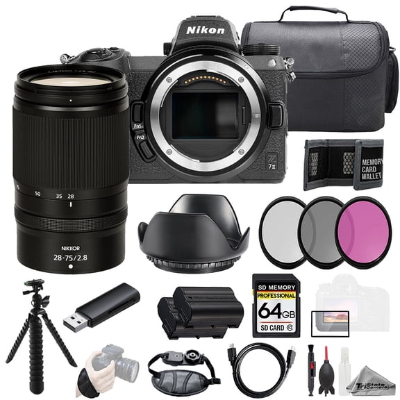 Nikon Z 7II   NIKKOR Z 28-75mm f/2.8 Lens  64GB   Ext Bat  3 PC Filter- Kit (International Version)
