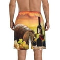 thumbnail image 3 of Kll Red Wine Glasses Men'S Casual Summer Beach Shorts Hawaiian Shorts With Pockets-Small, 3 of 9
