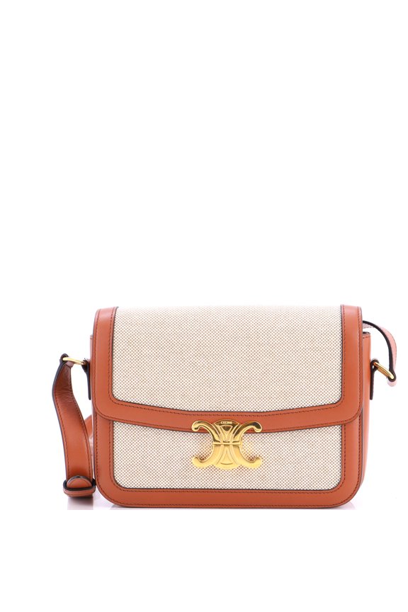 Pre-Owned Triomphe Shoulder Bag Canvas with Leather Medium By Rebag