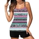 thumbnail image 1 of Trajes de baño tankini para mujer Trajes de baño de dos piezas con espalda de tiras y estampado conservador para mujer Traje de baño de dos piezas para mujer, 1 of 3