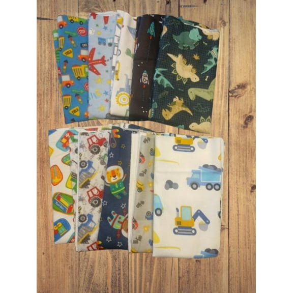 10 Fat Quarters - Assorted Blue Flannel Fat Quarter Bundle