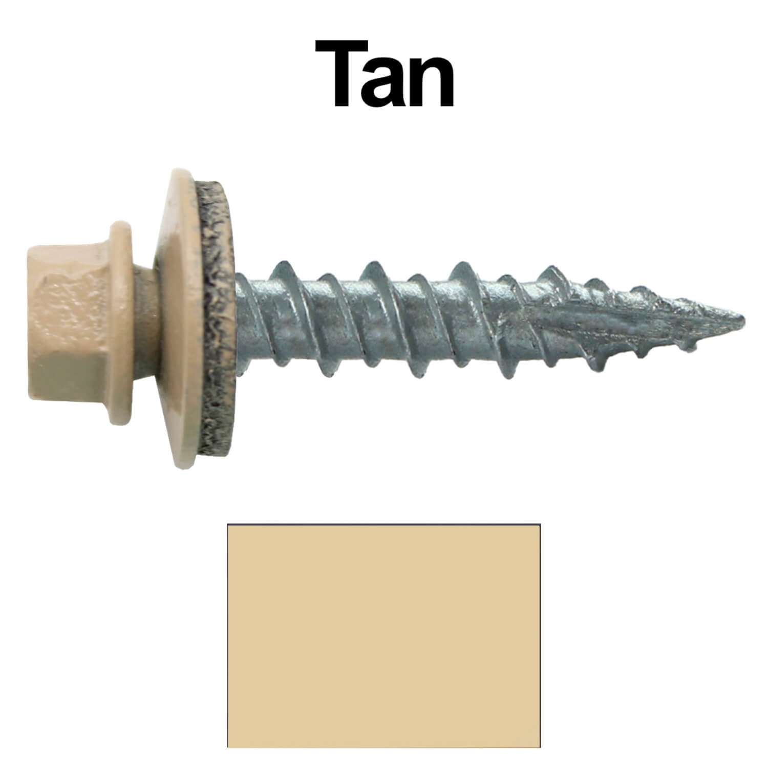 10x 2" Sierra Tan Metal Roofing/siding screws wood 