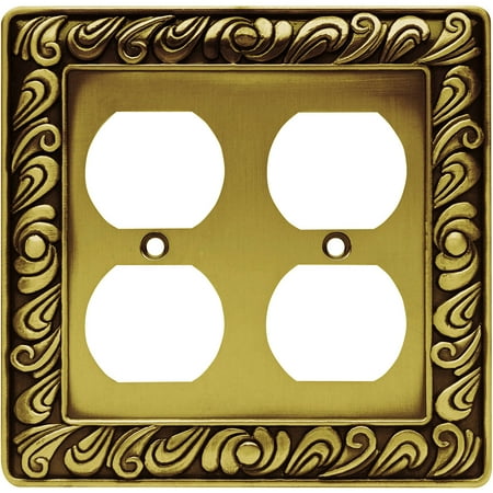 Franklin Brass Paisley Double Duplex Wall Plate, Available in Multiple Colors