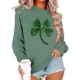 thumbnail image 6 of AuroraX Crew Neck Long Sleeve Tops for Women,Green Graphic Long Sleeve Oversized Sweatshirt for Women Holiday St.Patrick's Day Shamrock Cotton Pullover, 6 of 6