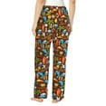 thumbnail image 3 of Uemuo Cute Beach Dolphin Pattern Women's Wide Leg Palazzo Lounge Pants with Pockets Light Weight Loose Comfy Casual Pajama Pants-Large, 3 of 9