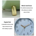 thumbnail image 2 of Cateissary Elegante reloj despertador nórdico de lujo con esfera sencilla y brillante, mecanismo silencioso y marco de metal sólido. Electrodomésticos azul, 2 of 6