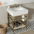 thumbnail image 4 of GGISHA 24"x 21"Freestanding Bathroom Vanity with Sink,Carrara Marble,Golden Frame, Tempered Glass Shelf, 4 of 6