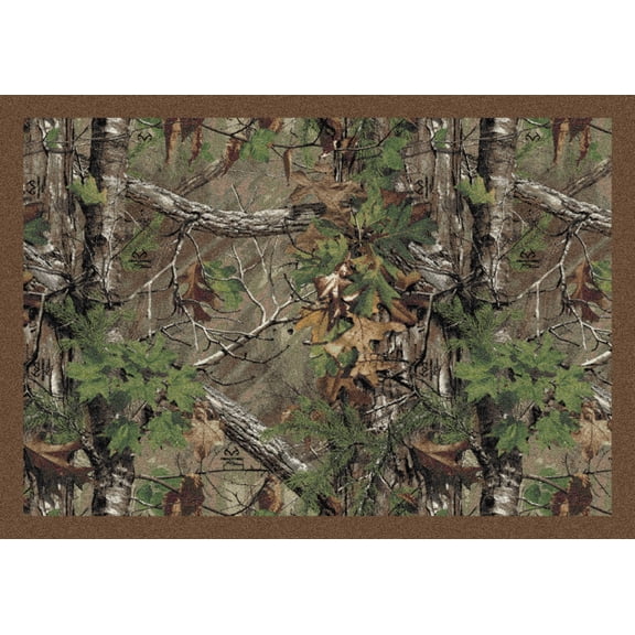 Milliken Green Nature Print Thicket Area Rug Xtra Green - Aprx 5' 4" x 7' 8"