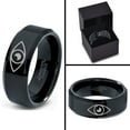 thumbnail image 4 of Tungsten Looking Seeing Eye Band Ring 8mm Men Women Comfort Fit Black Beveled Edge Polished, 4 of 4