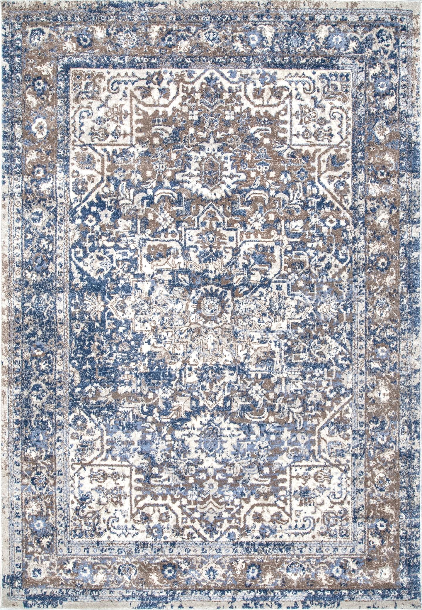 nuLOOM Lilah Medallion Vintage Area Rug, 10' x 14', Light Blue