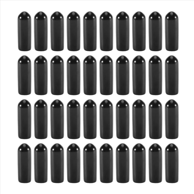 100 Piezas Tapas de Goma para Extremos 4 Mm ID PVC Cubierta Tapa Perno Tubo Redondo Protectores Rosca Negro