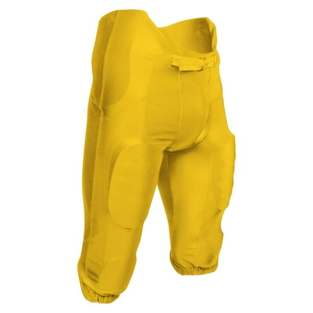 CHAMPRO Bootleg 2 Integrated Poly/Spandex Football Game Pants, Youth Husky, Gold